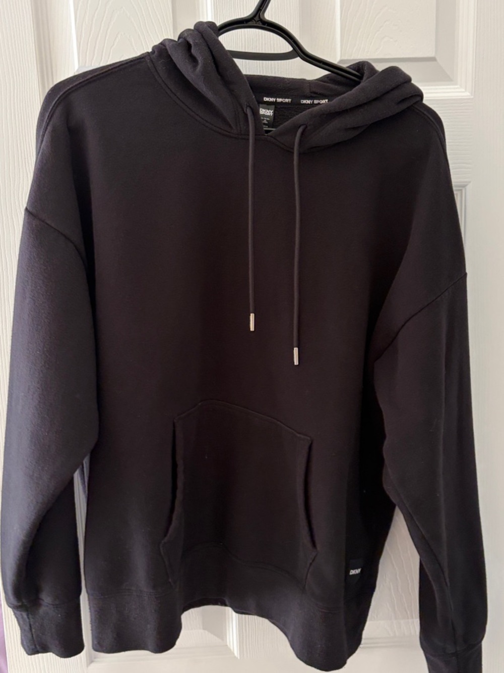 Dkny Black Pullover Hoodie with Front Kangaroo Pocket